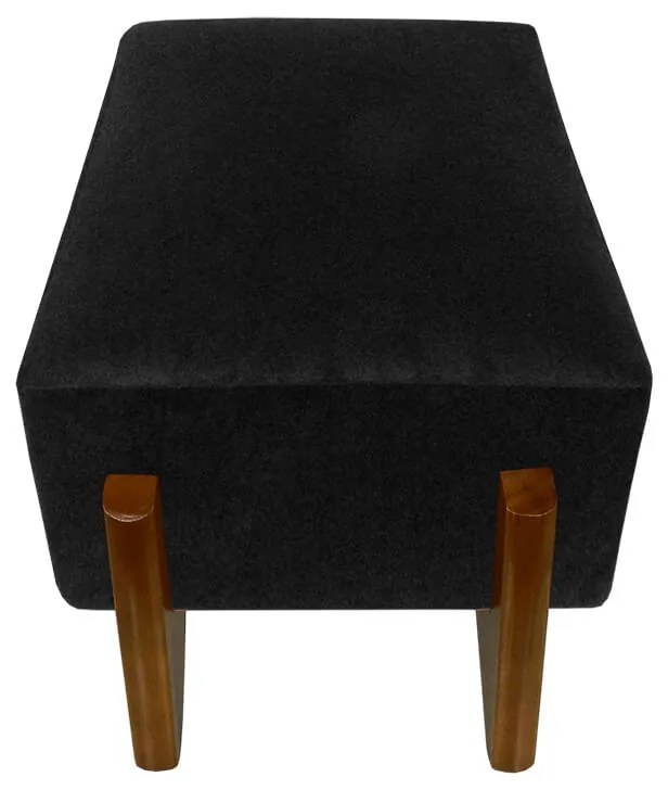 Banquinho Acolchoado Evo Retangular Peach Veludo em Várias Cores - Preto