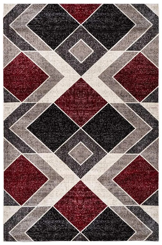 Tapete Decorativo Sala de Estar Hazard 250x300 Vermelho/Bege G67 - Gran Belo