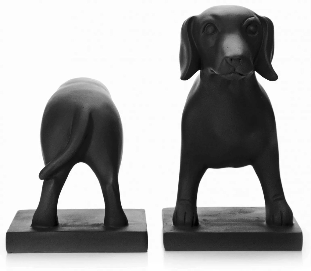 Aparador de Livros Decorativo Em Resina Preto Mate 21x27x12 Cm - D'Rossi