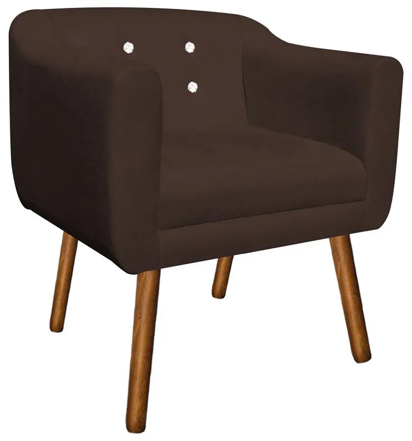 KIT 02 POLTRONAS JULIA SUEDE COM STRASS  - Marrom