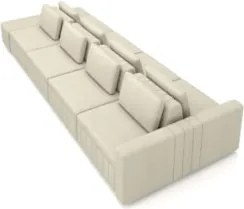 Sofá Ilha e Puff Sala Living 425cm Siesta M22 Linho Areia - Mpozena