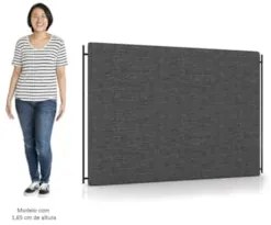 Cabeceira Cama Box Casal 140cm Oscar Z37 Linho Cinza Escuro - Mpozenat