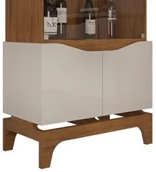 Cristaleira para Sala de Jantar 4 Portas 74cm Alice D04 Freijó/Off Whi