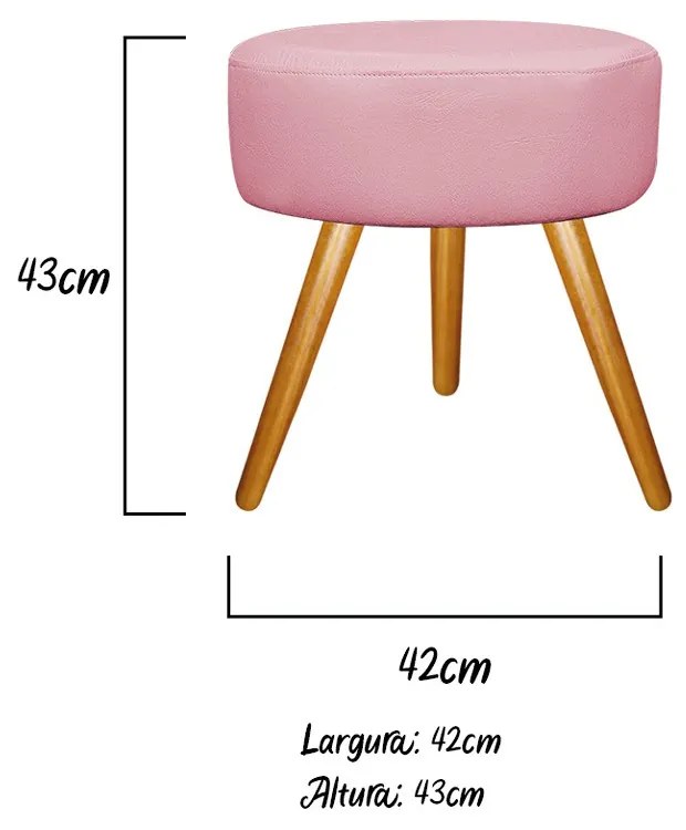 Kit 02 Puffs Sofia Palito Mel Suede Rosa Bebê - ADJ Decor