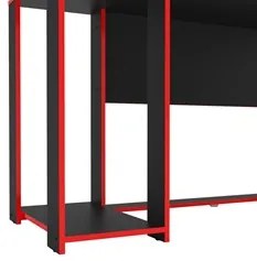 Mesa Para Computador Notebook Desk Game Singapura Preto/Vermelho - Pol