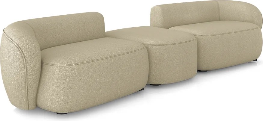 Sofá Versátil Sala de Estar Egito 302cm Modulado Bouclê Bege Escuro G52 - Gran Belo