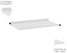 Tampo Para Balcão de Cozinha 178cm MDP Z34 Branco - Mpozenat