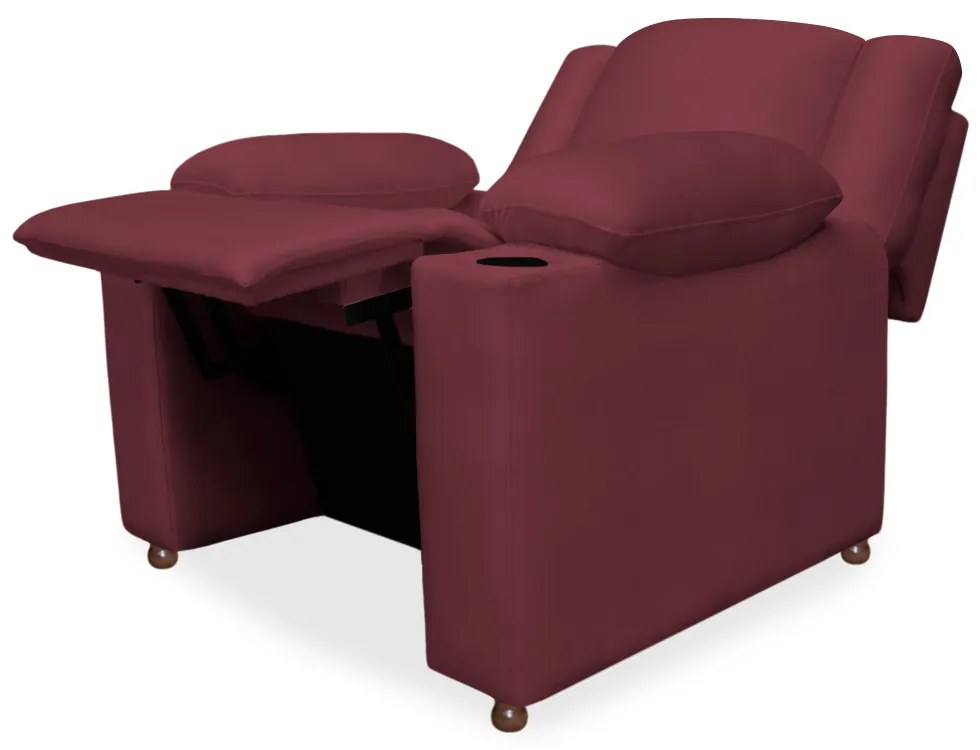Poltrona Papai Manchester Reclinável Veludo Bordo