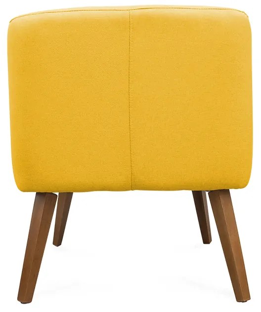 Poltrona Decorativa Lara Pés de Madeira Suede Amarelo - Sheep Estofados - Amarelo