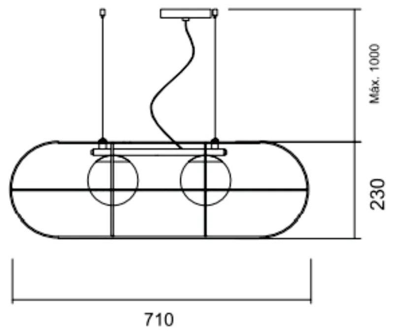 Pendente Submarine 24X71X24Cm Aramado Com 02 Globo Ø14Cm 2Xe27 G45 - U... (TT-M - Titâneo Metálico, Fosco (Branco))