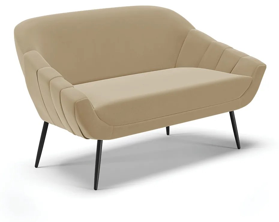 Namoradeira 02 Lugares Giovana Suede Pés Palito de Ferro - D'Rossi - Marrom Rato