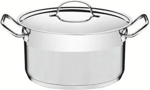 Caçarola Funda Tramontina Professional Aço Inox 1,8L com Tampa Plana e Fundo Triplo 16cm