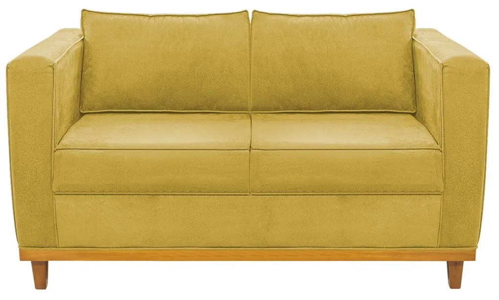 Sofá 2 Lugares Europa Suede Amarelo ADJ Decor