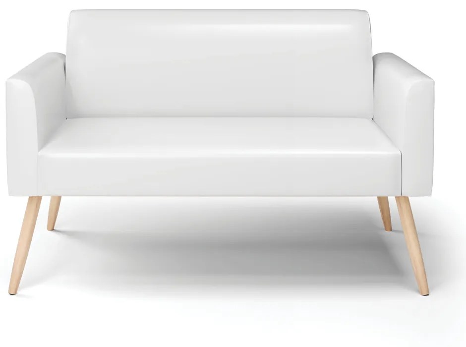 Sofá Namoradeira Pés Palito Natural Marisa Corano Branco D03 - D'Rossi