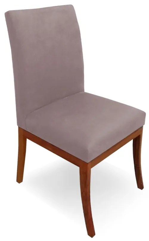 Cadeira Raquel para Sala de Jantar Base de Eucalipto Suede Crepe