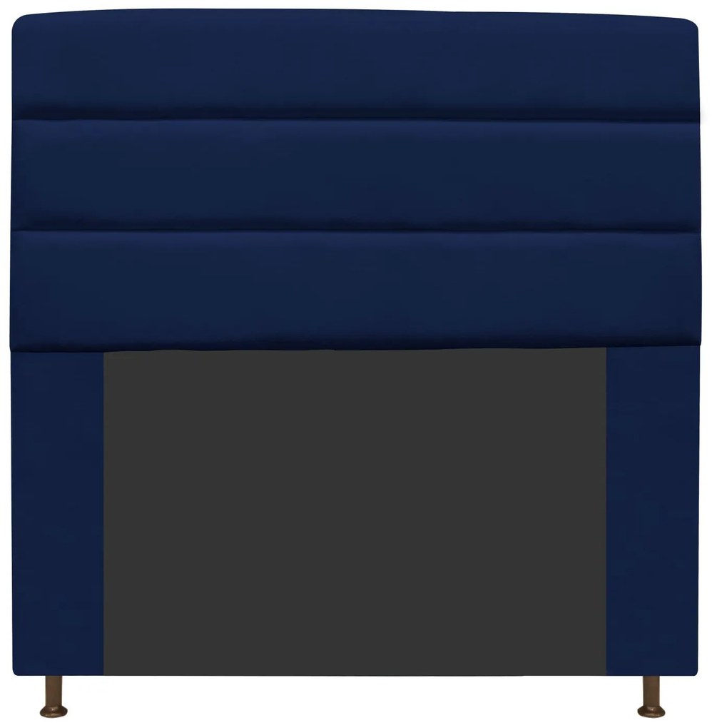 Cabeceira Estofada Turim 160 cm Queen Size Suede Azul Marinho - ADJ Decor