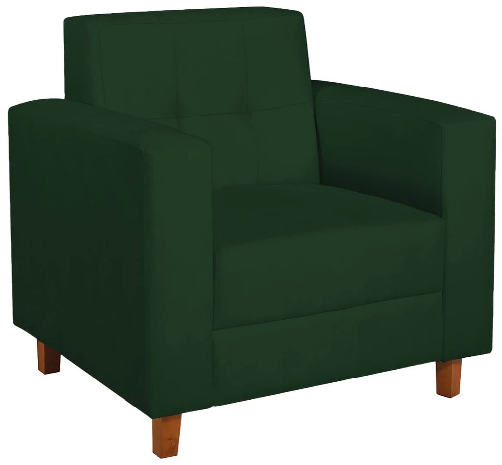 Poltrona Decorativa Denver Suede Verde - ADJ Decor
