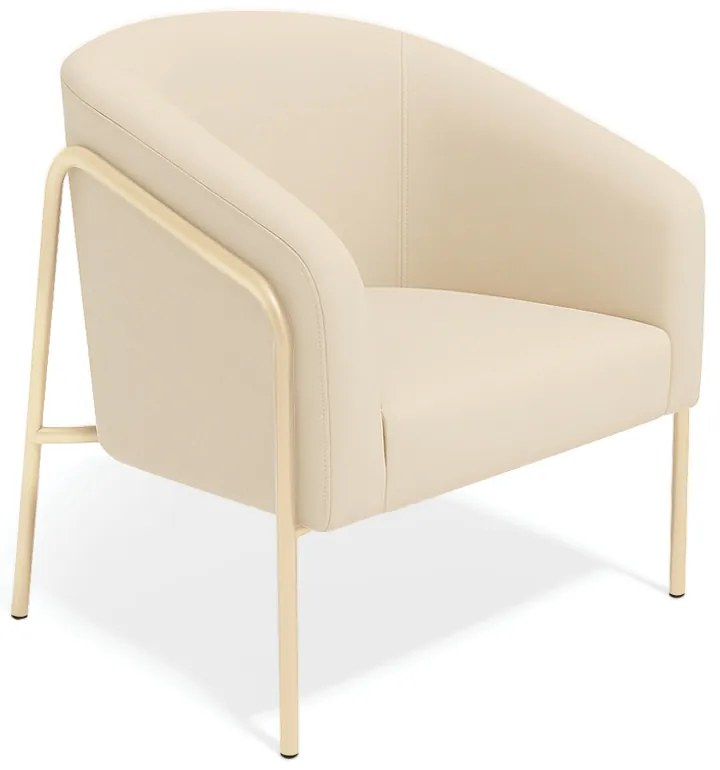 Poltrona Sala Industrial Alta Champanhe Stella Suede D03 - D'Rossi - Bege