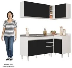 Armário de Cozinha Modulado de Canto Esquerdo 4 Peças CP48 com Pia Ino