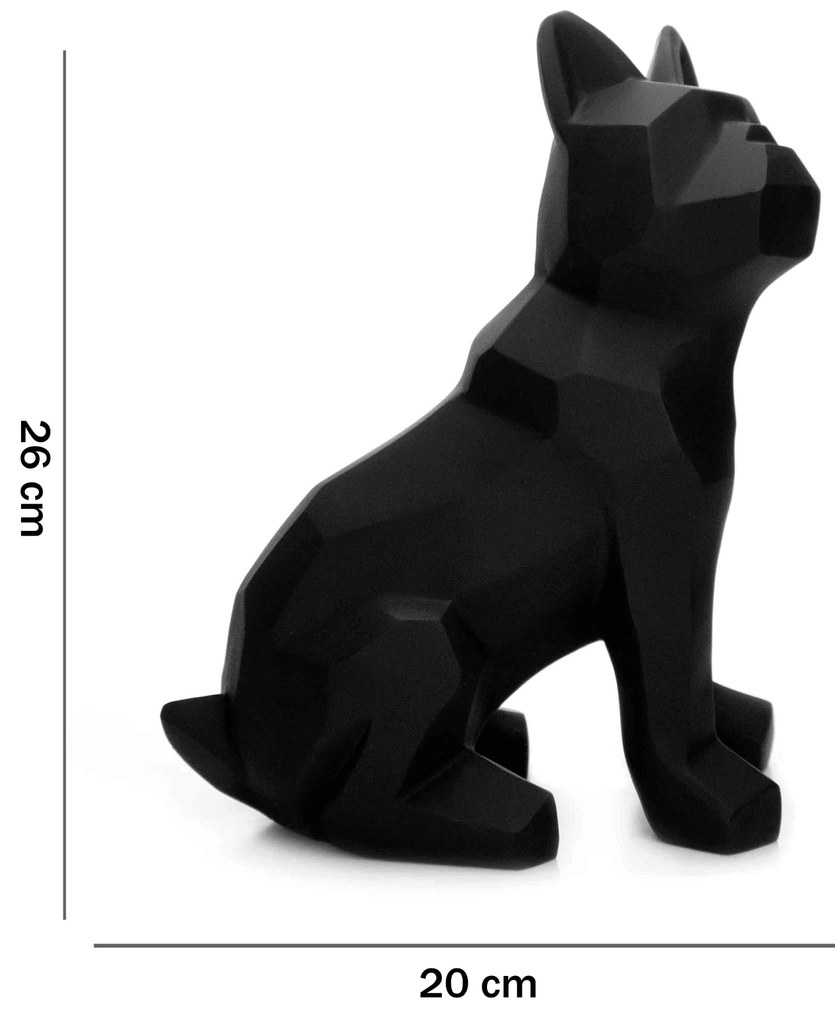 Escultura Decorativa Cachorro Em Resina Preto 26x20cm - D'Rossi