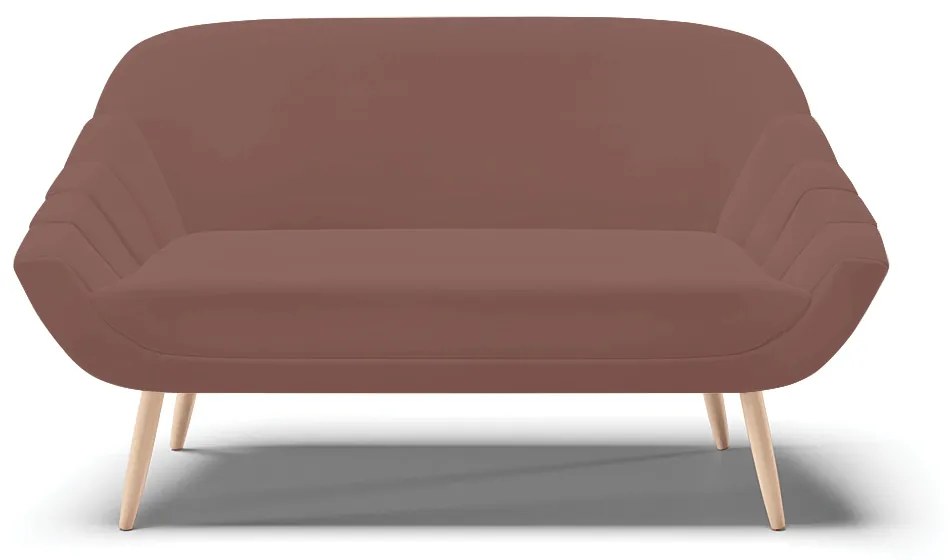 Namoradeira 02 Lugares Giovana Veludo Pés Palito Natural - Indo Decorar - Rose