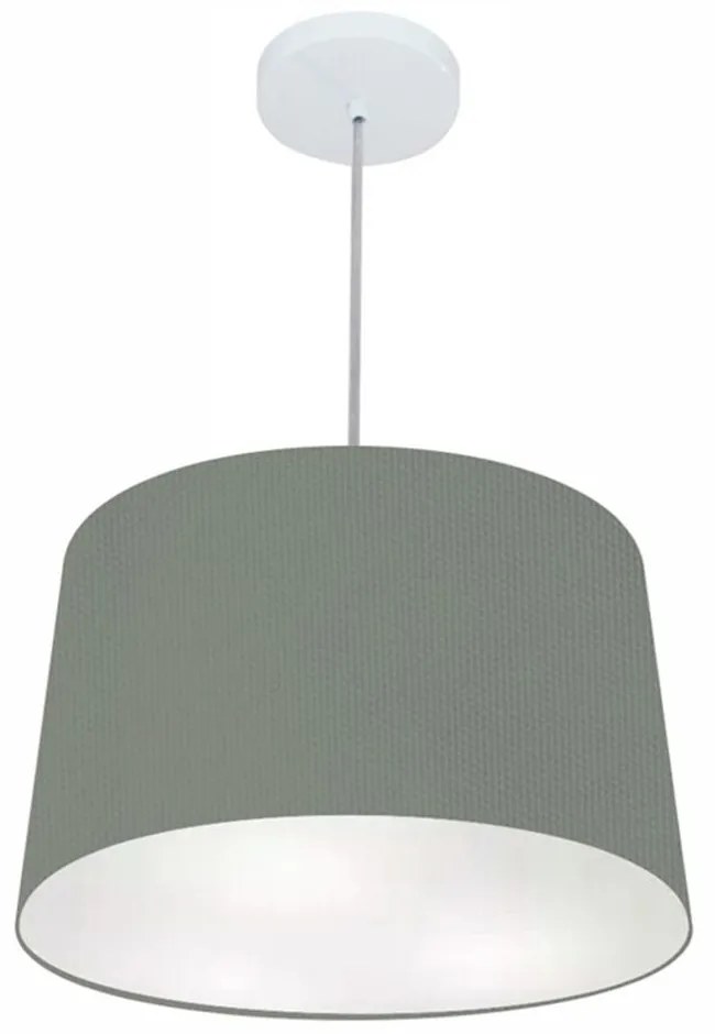 Lustre Pendente Cone Md-4156 Cúpula em Tecido 30/45x40cm Cinza Escuro - Bivolt