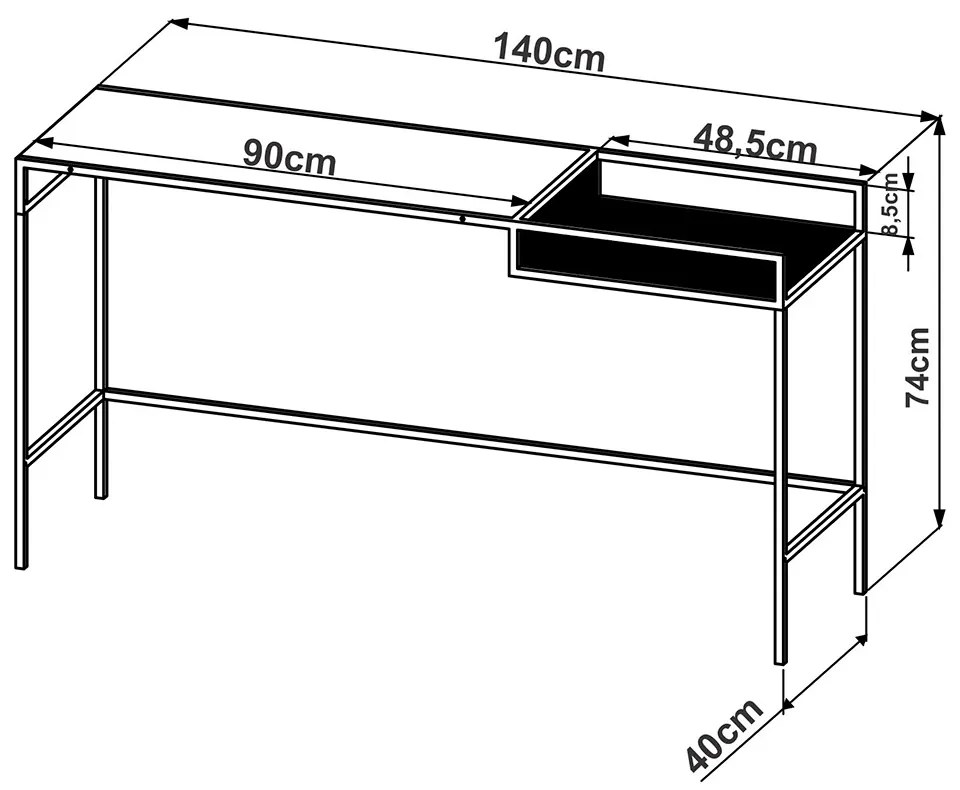 Aparador New 140 cm Hanover e Preto A05 - D'Rossi