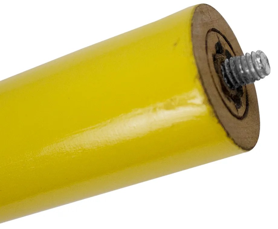 Kit 4 Pés Palito Amarelo 25 cm com Rosca Metal para Móveis D10 - D'Rossi