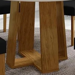Mesa De Jantar Redonda 6 Lugares 135cm Ella N02 Ypê/Off White - Mpozen