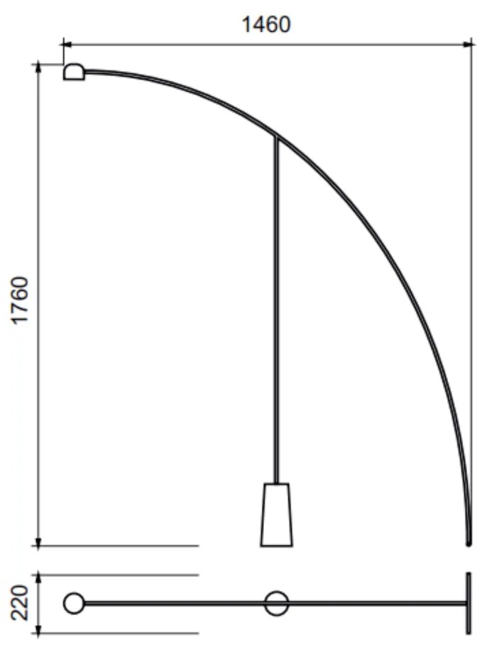 Luminária De Chão Pêndulo 146X22X176Cm 2Xled 5W 2700K Por Waldir Junio... (PT - Preto Texturizado, 110v)