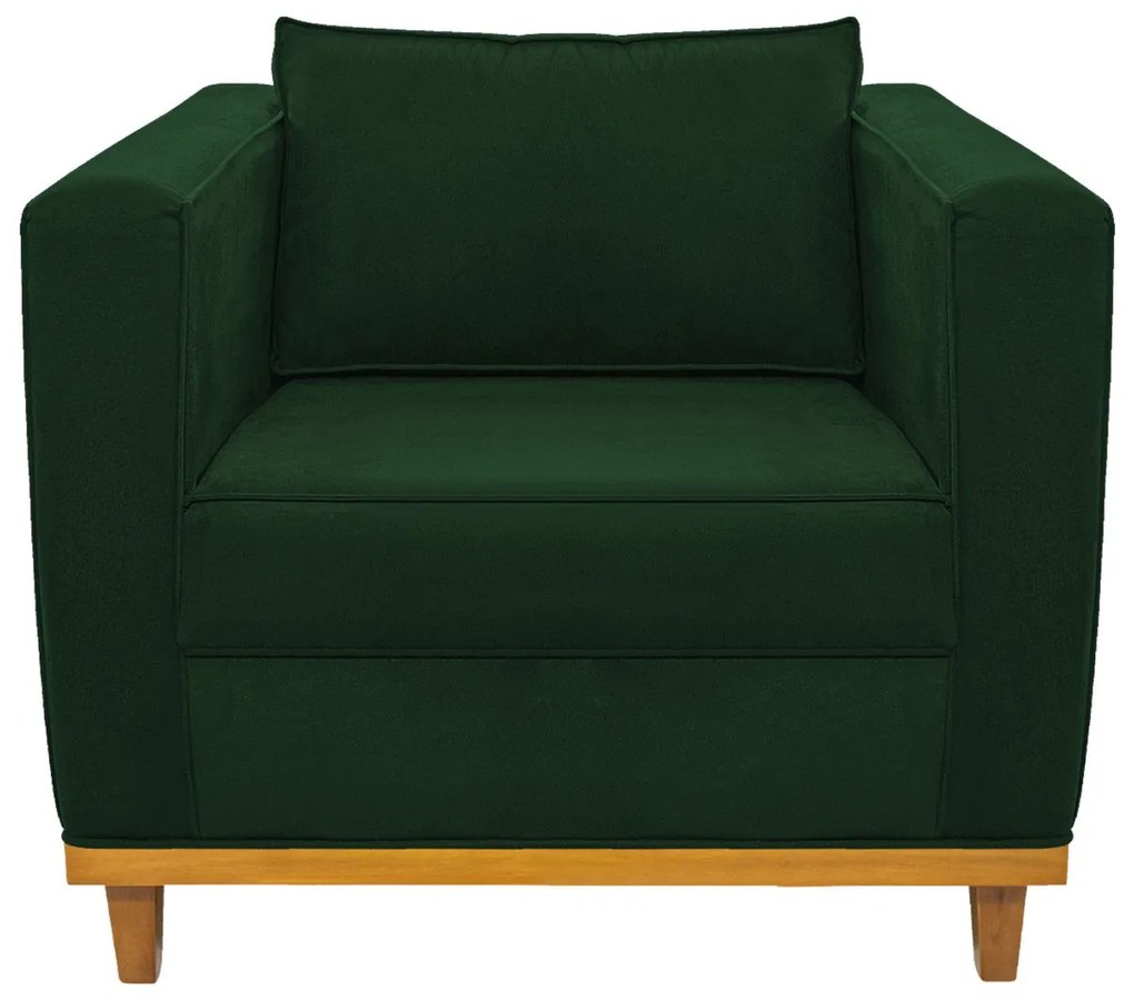 Poltrona Decorativa Europa Suede Verde ADJ Decor