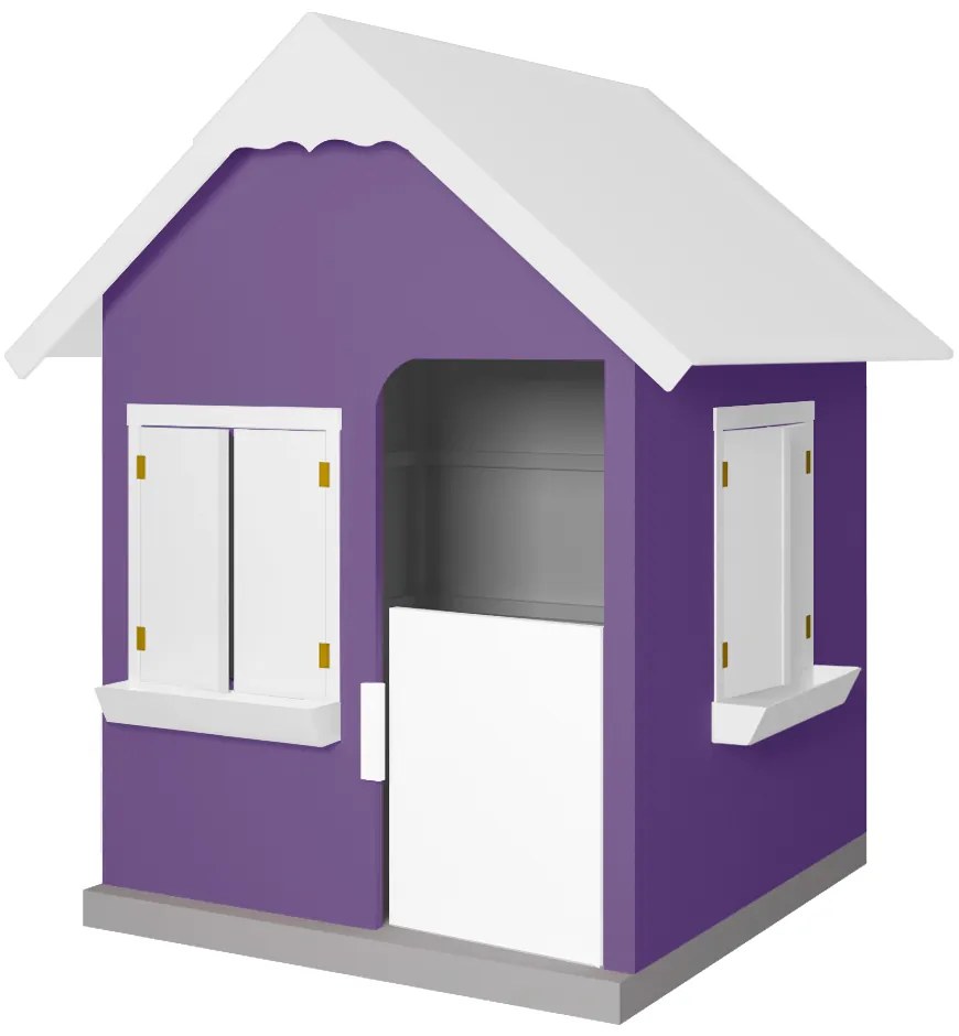 Casinha De Brinquedo Com Floreiros MDF Lilás/Branco L12 - Gran Belo