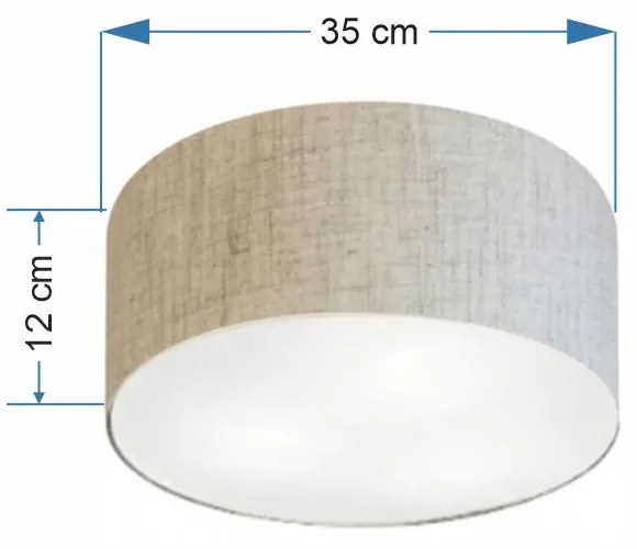 Plafon Cilíndrico Md-3046 Cúpula em Tecido 35x12cm Rústico Bege - Bivolt