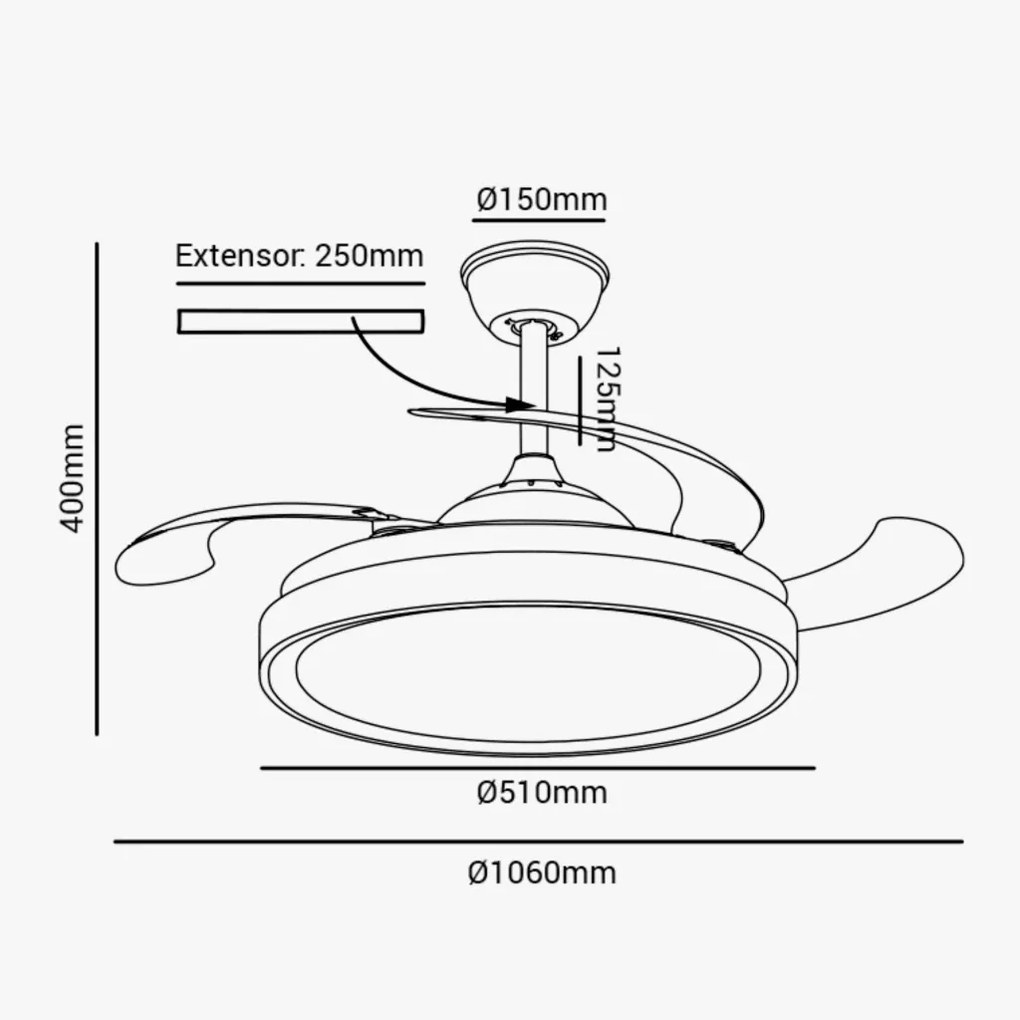Ventilador De Teto Air Plus Branco Pás Retrátil Led 30W Multicolor Biv...