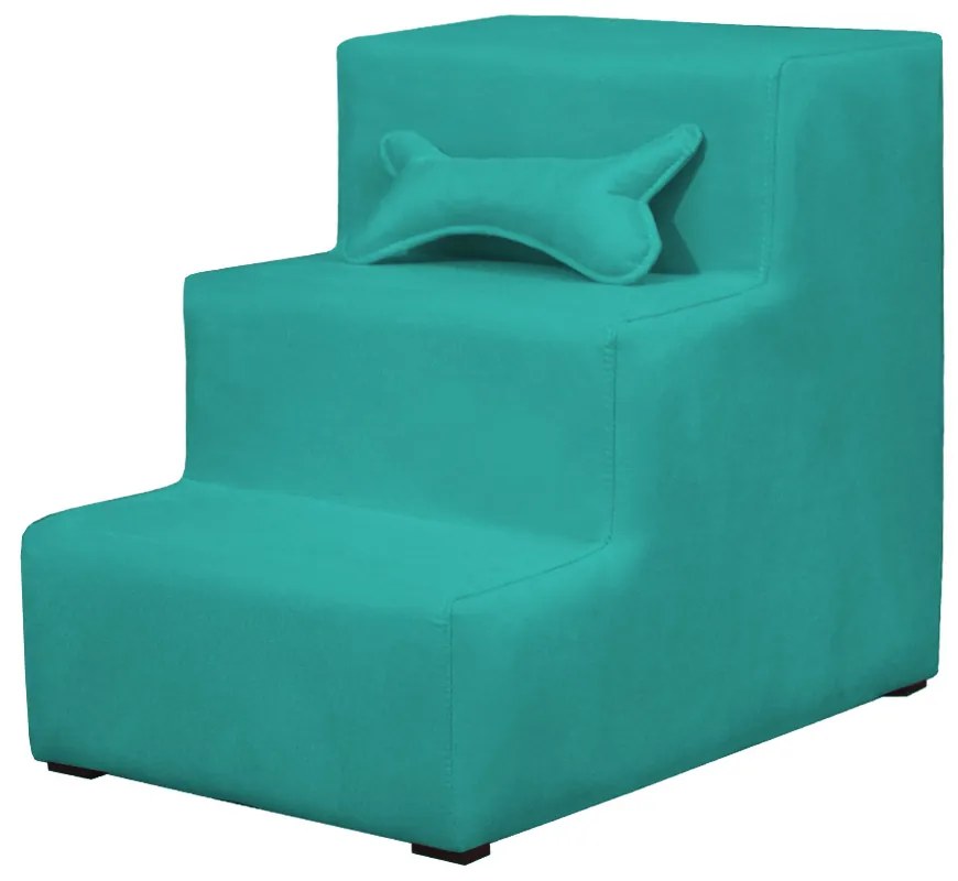 Escada Pet 3 Degraus Almofadada Suede Várias Cores - Azul Tiffany