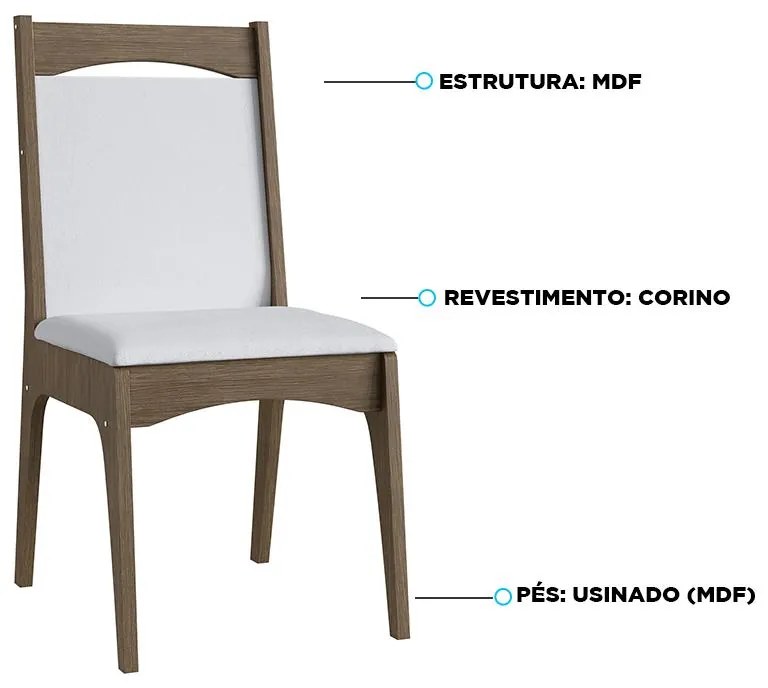 Conjunto 2 Cadeiras Mdf Estofada Travessa Tecido Corano  Ameixa Negra