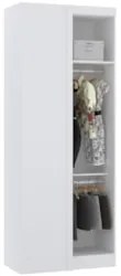 Guarda Roupa Canto Reto 90cm com 1 Porta Taiga Branco/Cinnamon L01 - M