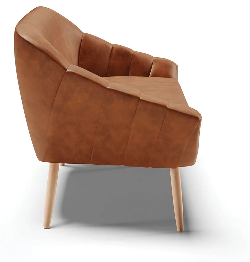 Namoradeira 02 Lugares Giovana Corano Pés Palito Natural - Indo Decorar - Nozes