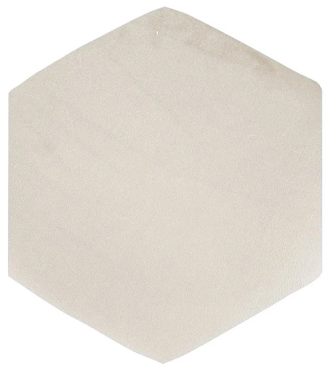 Puff Aramado Hexagono Decorativo Industrial Cobre com Sintético Bege