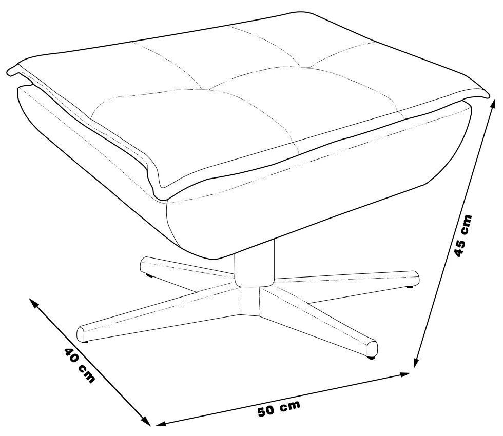Puff Decorativo Base Giratória Cromada Charger Suede Cinza G19 - Gran Belo
