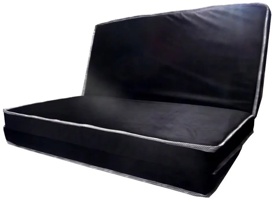 Puff Multifuncional Banco Colch�O Casal D45 188X128Cm Suede (Preto)
