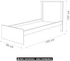 Cama Solteiro Infantil Para Colchão 188x88cm Unicórnio K06 - Mpozenato