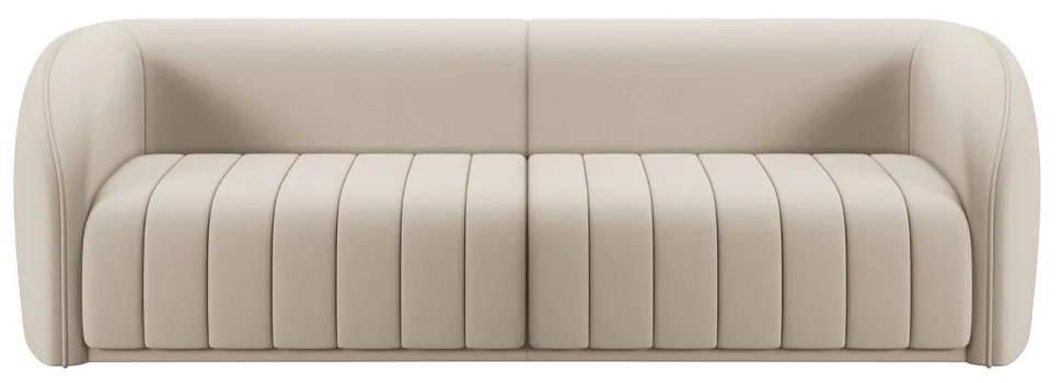 Sofá Decorativo Sala de Estar 252cm Adam 3 Lugares Veludo Bege G45 - Gran Belo