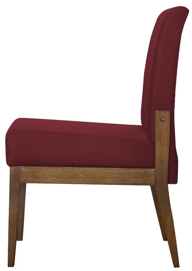 Kit 04 Cadeiras de Jantar Helena Suede Bordô - Decorar Estofados