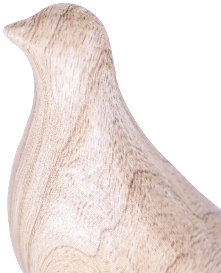 Escultura Pássaro Pomba Decorativo Em Cerâmica Madeira 21 Cm - D'Rossi