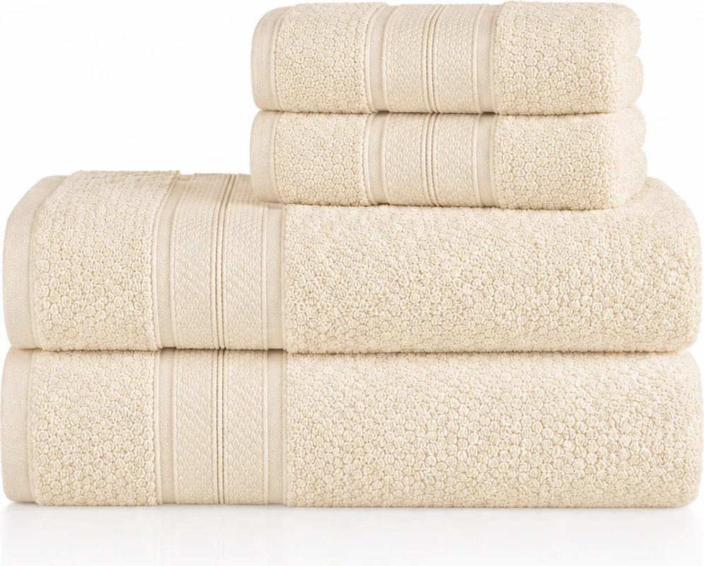 Kit 4 Pçs Toalhas Karsten 100% Algodão Nuvia - Vanilla  Vanilla