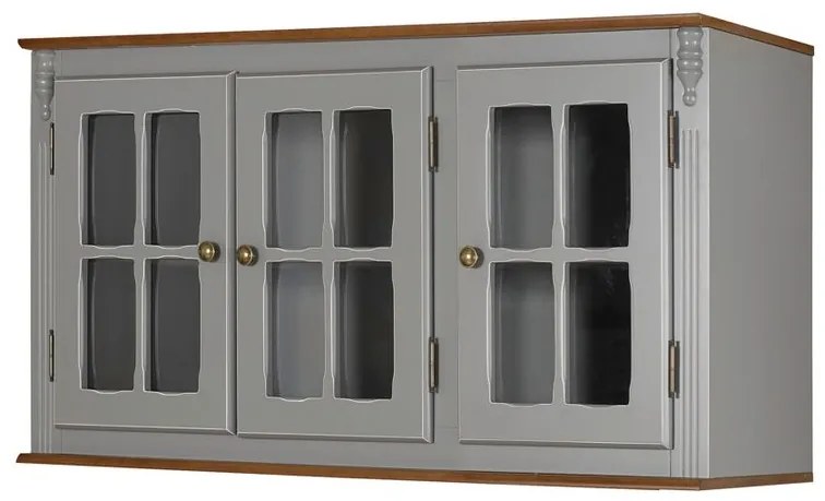 Armário Aéreo 3 Portas de Vidro Hannover 1,20 - Wood Prime NL 32145