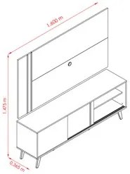 Rack Com Painel Para TV Até 65 Pol. Cronos Calacata/Off White - Madete