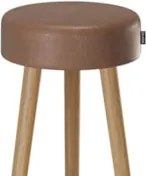 Banqueta Alta Estofada Pés Palito Kit 4 Hong Sintético Café S08 - Mpoz