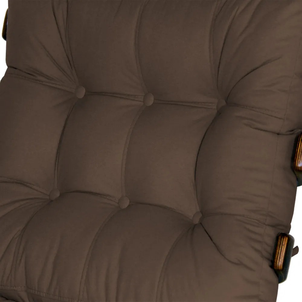 Kit 2 Poltrona Decorativa Costela Suede Marrom